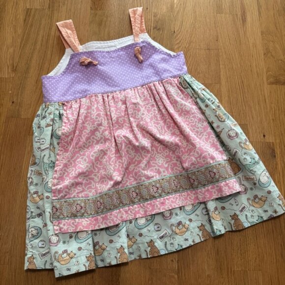 Matilda Jane Other - Matilda Jane 8 Sleeveless Apron Cat Theme Dress